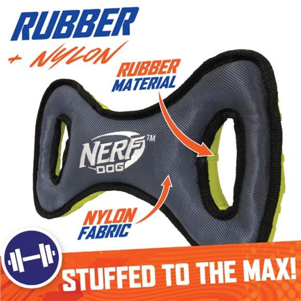 Rubber/Nylon Extra Stuffed Plush Infinity Chew & Tug Dog Toy 12.5 - Picture 4 of 5